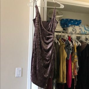 Purple Velvet asymmetrical dress